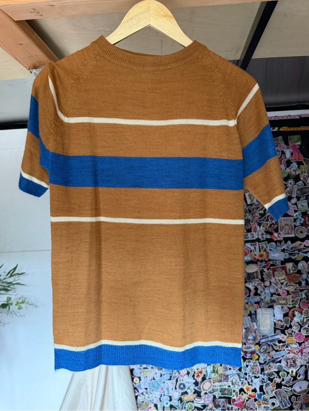 Vintage Crewneck Sweater in Brown, Blue & Cream